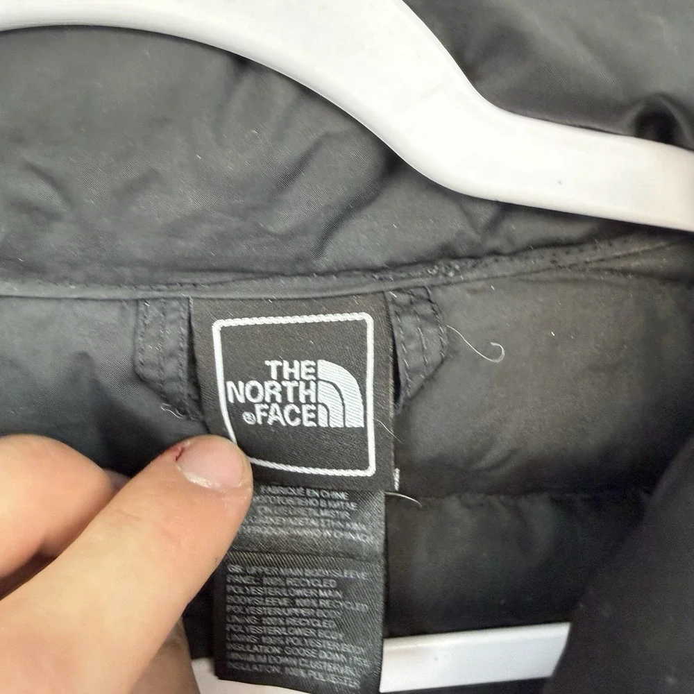 North Face Denali Fleece 550 Puffer Hybrid Jacket Boys Large 14-16 Down Black